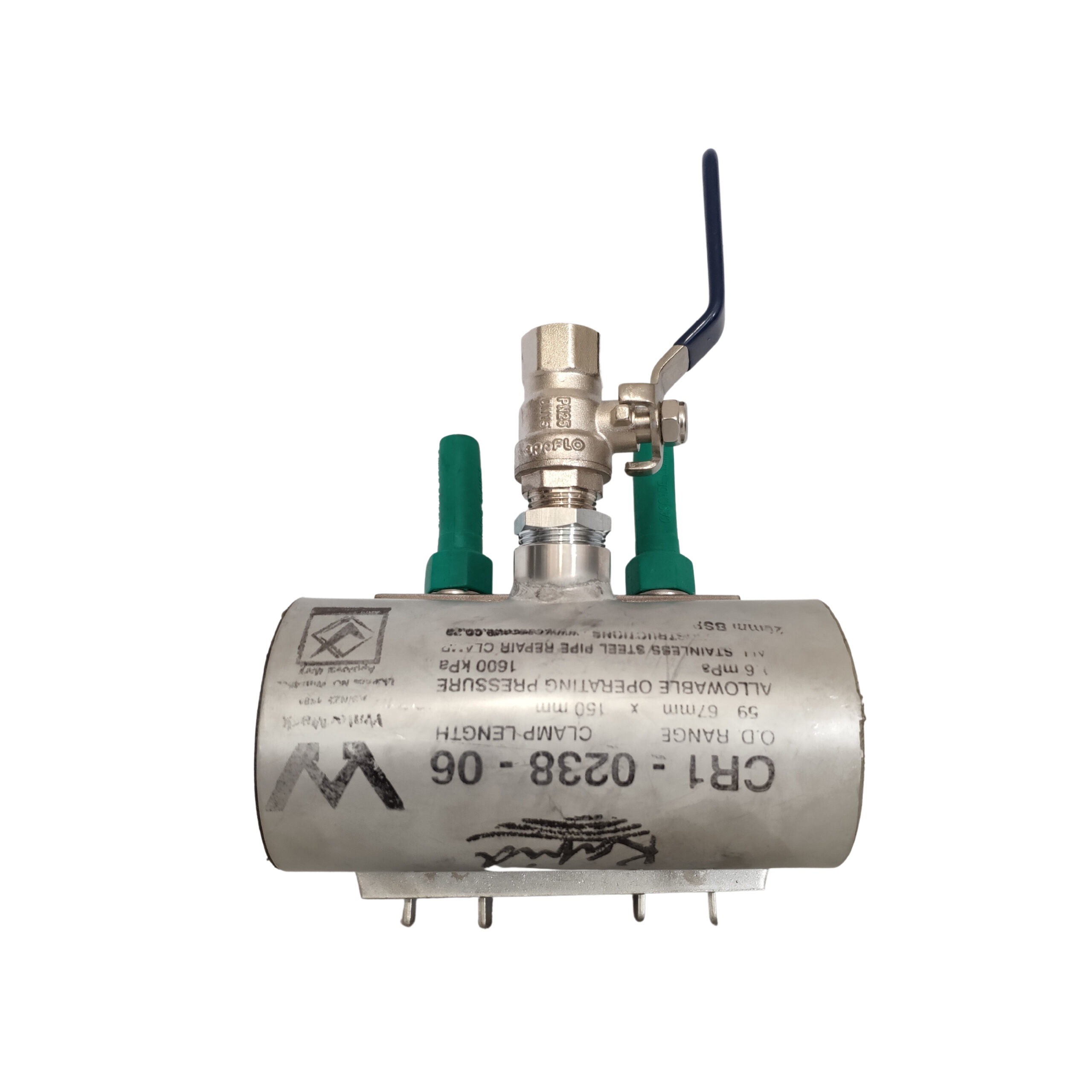 Hot tap clamp with ball valve