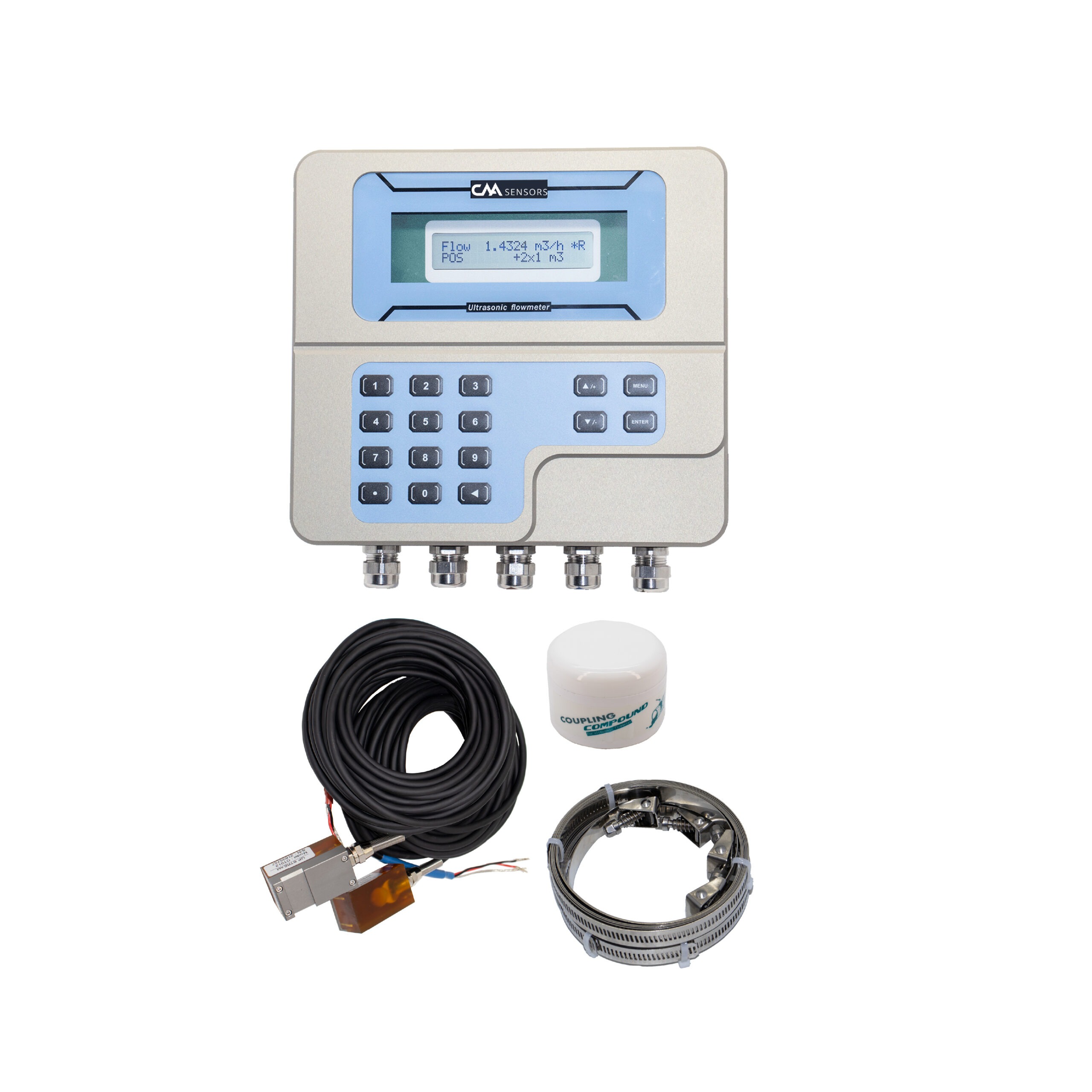 Wall mount ultrasonic liquid flow meter